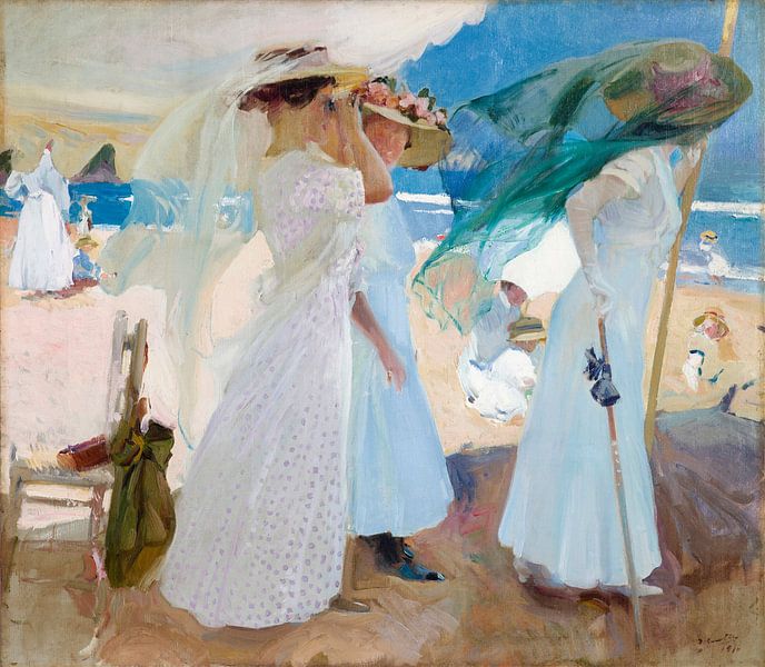 Under the Awning, Zarauz, Joaquín Sorolla by Masterful Masters