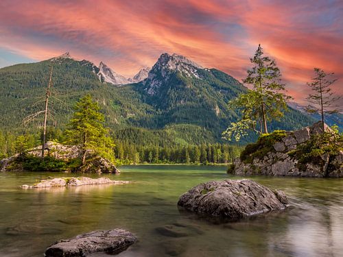 Landschap bij de Hintersee in de Berchtesgadener Alpen