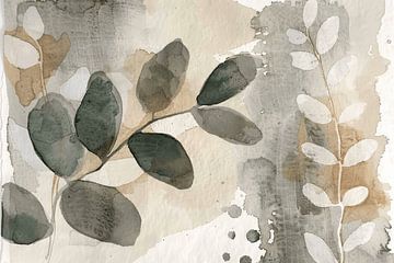 Botanical abstract in Japandi style by Japandi Art Studio