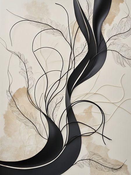 Whispers of Motion - Art mural abstrait vertical par Manuela Dekkers