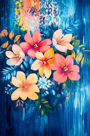 Blütenpracht in Blau – Farbenspiel der Natur von Poster Art Shop