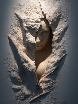 3D image of fictional portrait or torso