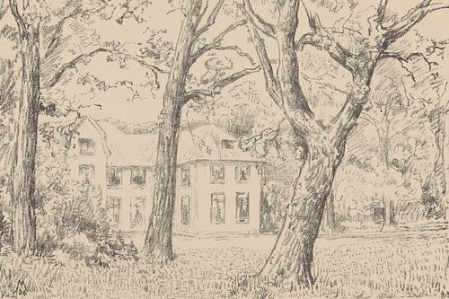 Simon Moulijn, Gezicht op villa Groot Haesebroek vanuit de tuin Groot Hasebroeck, 1926