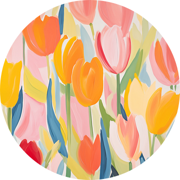 Abstract Tulpen velden, Lente kriebels