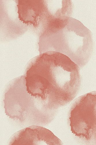 Aquarel in pastelkleuren. Roze en wit.