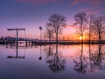 Zonsopkomst Reeuwijkse plassen van Patrick Herzberg