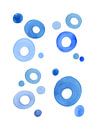 The learning circles / Feeling blue series 4 of 4 (abstract watercolor painting simple circles blue) by Natalie Bruns thumbnail