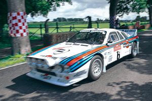 Lancia Rally 037 klassieke rally auto rijdend op hoge snelheid van Sjoerd van der Wal Fotografie