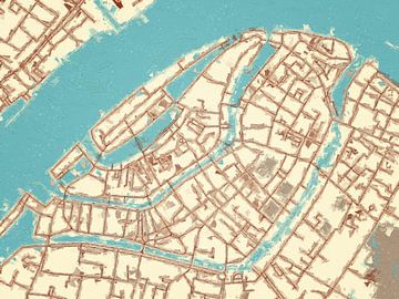 Map of Dordrecht Centrum in the style Blue & Cream by Map Art Studio