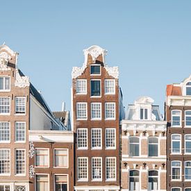 Grachtenpanden aan het Singel te Amsterdam van Thea.Photo