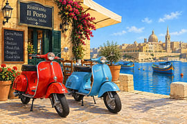 Two motor scooters