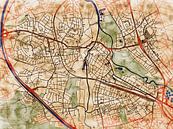 Kaart van Fürth in de stijl 'Serene Summer' van Maporia thumbnail