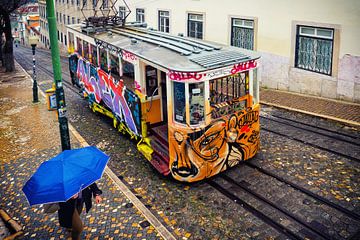 The tram in Lisbon, Portugal (4) by André Blom Fotografie Utrecht