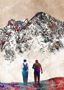 Bergwanderung Sport Kunst