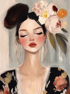 Modern portret, illustratie van Carla Van Iersel