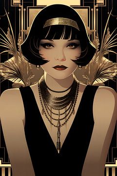 Art Deco bedel in zwart en goud #3 van Skyfall