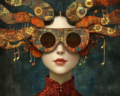 Femme à la chevelure artistique