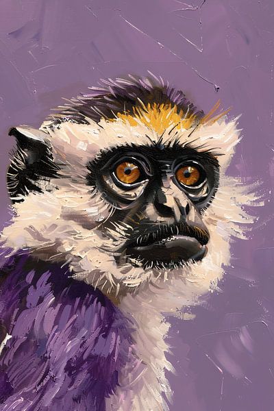 Kleurrijke abstracte pop-art schilderij van aap van Art & Soul Creations