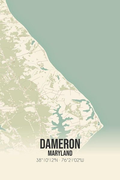 Carte ancienne de Dameron (Maryland), USA. par Affiches de lieux