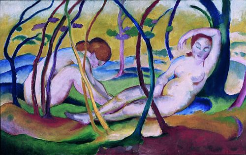 Franz Marc, Naakt onder Bomen, 1911