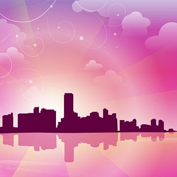 Miami Skyline sur Mixed media vector arts