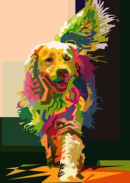 Hond Huisdier Pop Art WPAP van Artkreator