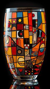 Vase en verre coloré portrait debout panorama