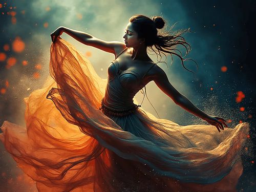 Dancer with a dreamy background