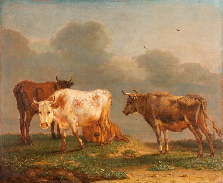 Vier koeien in de wei, Paulus Potter, 1651 van Meesterlijcke Meesters