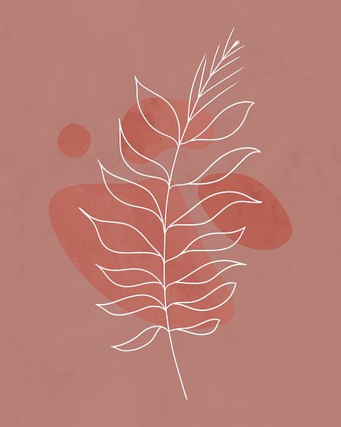 Minimalist illustration in terracotta red by Tanja Udelhofen