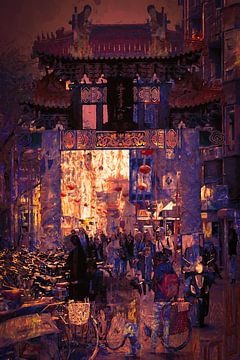 Chinatown bij nacht van Helga Blanke