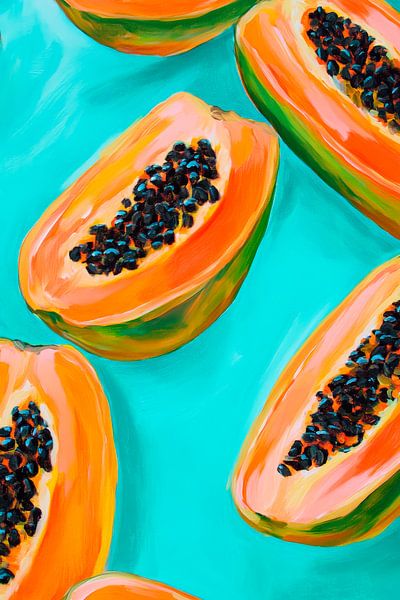 Papaya fantasy in bright colours by Poster Art Shop