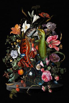 About Lizzards in Still Lifes van Marja van den Hurk