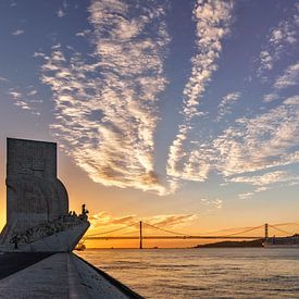 Zonsopgang in Lissabon van Achim Thomae