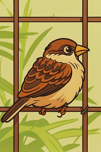 Kleiner Spatz im Grünen