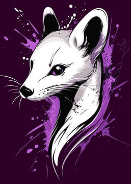 Elegant weasel with abstract colour effects by Pixelbull Design