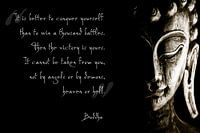 Buddha with inspirational text