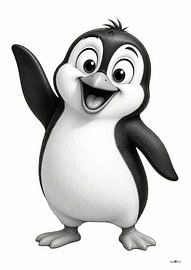 Kleine Pinguin-Karikatur