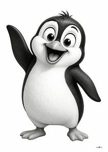 Kleine Pinguin-Karikatur