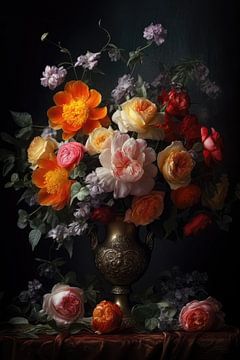 Nature morte avec des fleurs dans un vase sur Imagine