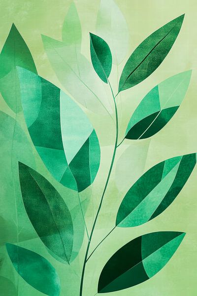 Green leaves - abstract and stylish by Poster Art Shop
