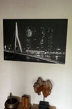 Kundenfoto: Die Erasmus-Brücke  in Rotterdam (Feyenoord Ausgabe) von MS Fotografie | Marc van der Stelt, auf leinwand