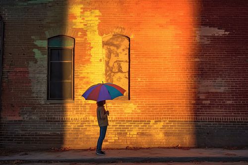 Regenschirm in der Zwielichtsonne