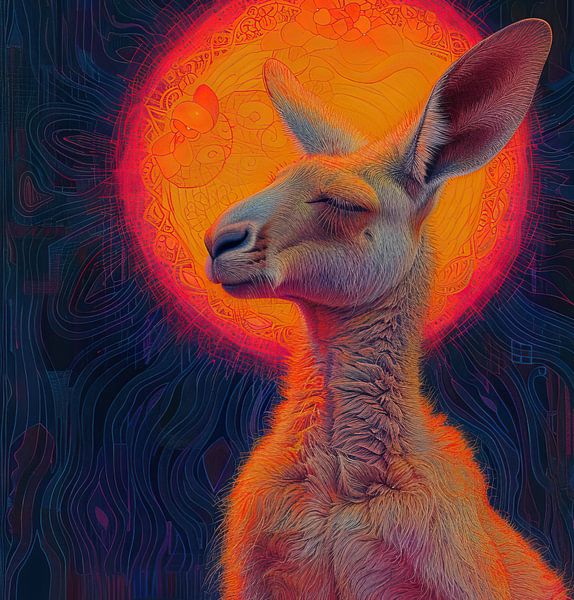 Neon Kangaroo | Neon Dream Bounce by Art Whims