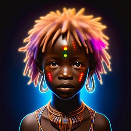 Futuristic Portrait African Boy 2 by All Africa