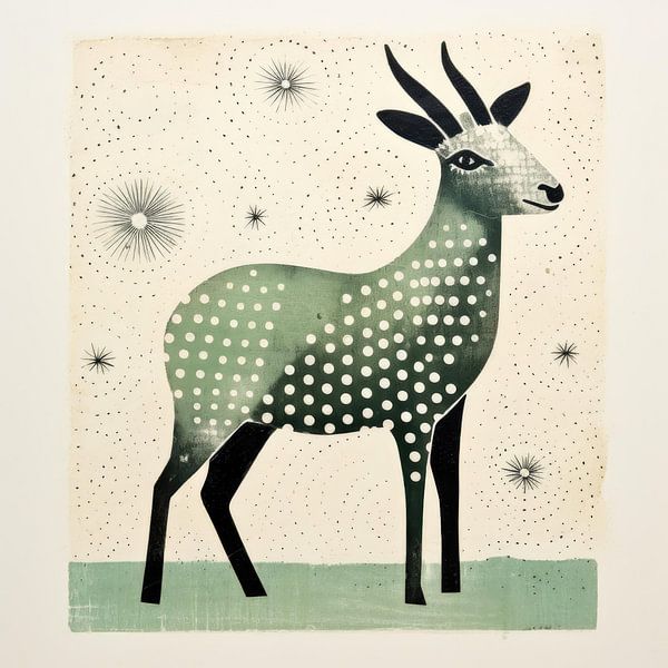 Whimsy Folk Starfield Goat by Aloke Design