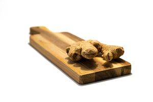 Fresh ginger on a shelf