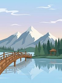 Affiche du lac Snow Mountain sur Ini Rendybovi