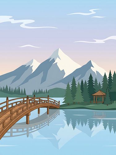 Snow Mountain Lake Poster