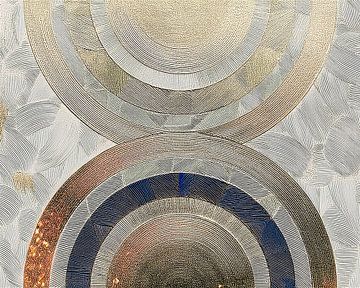 Abstracte vormen - Halve Cirkels op structuur achtergrond van Studio Pieternel